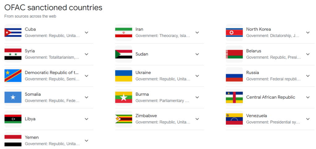 Coinbase Restricted Countries and Regions
