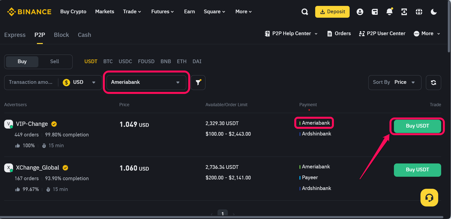 Binance Ameriabank