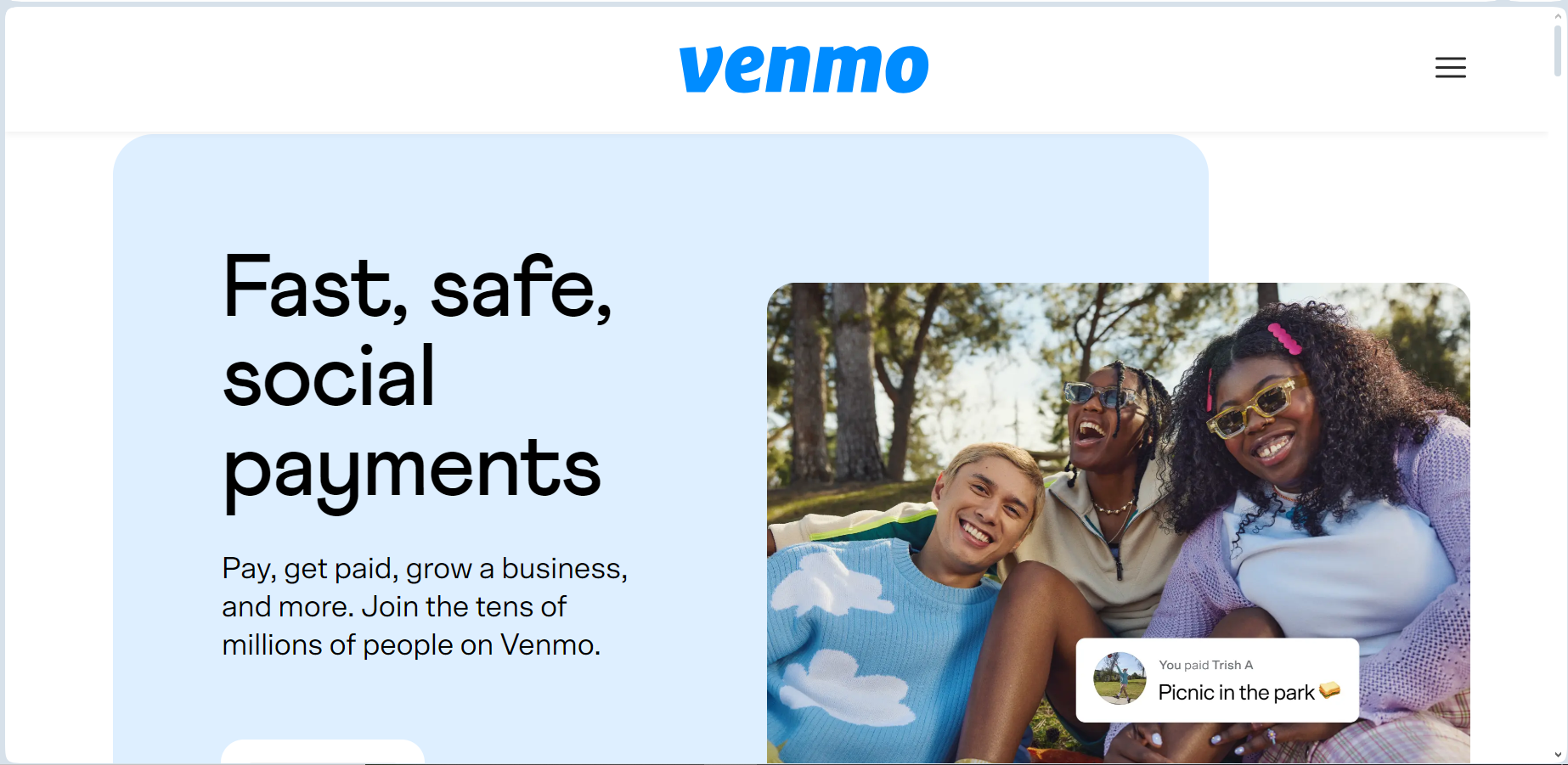 Venmo Startseite